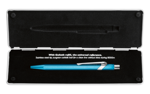 Caran d'Ache 849 Turquoise Ballpoint w/Tin Case - Image 6