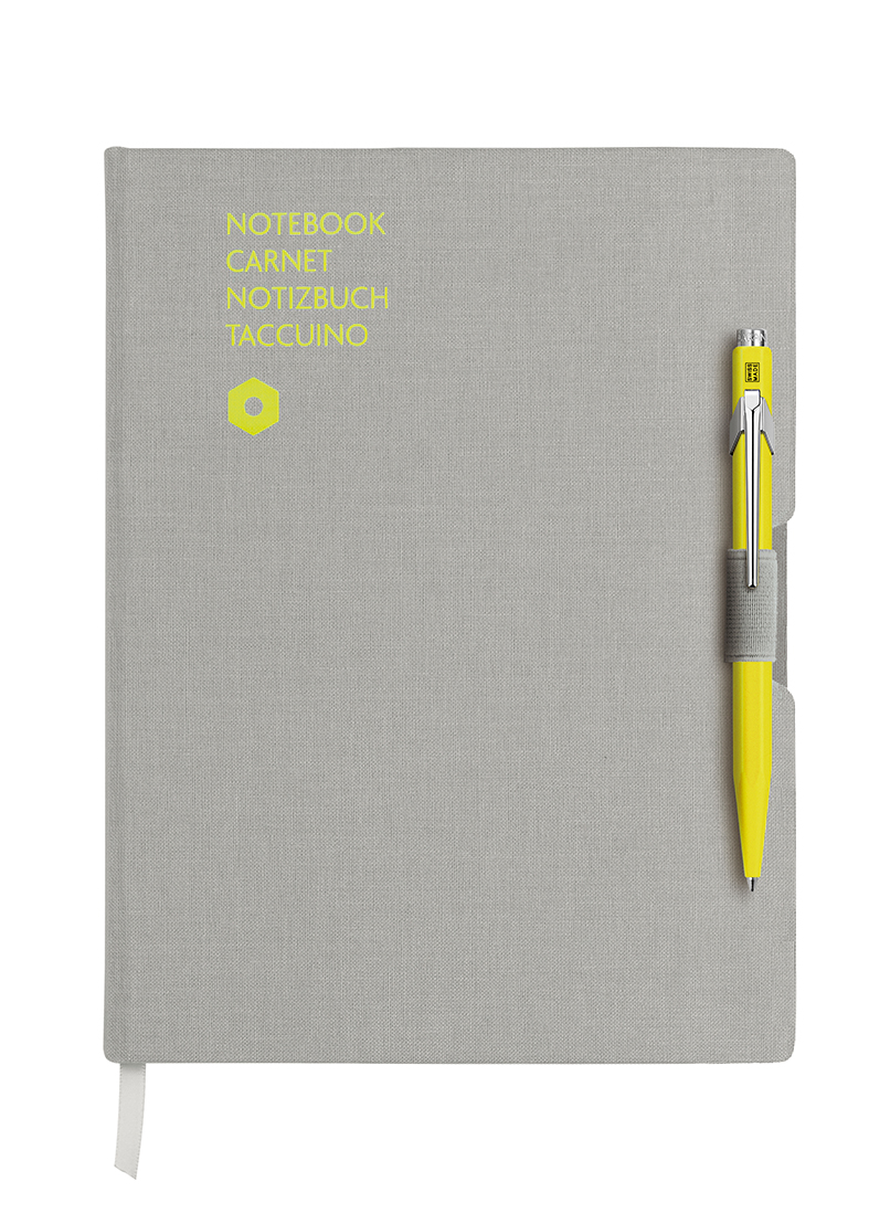 Caran d'Ache 849 Yellow/Canvas Notebook A5 Large Grey