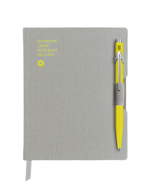 Caran d'Ache 849 Yellow/Canvas Notebook A6 Small Grey