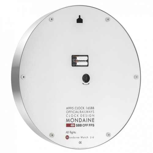 Mondaine Wall Clock Silver Frame Large 40 cm - Image 3