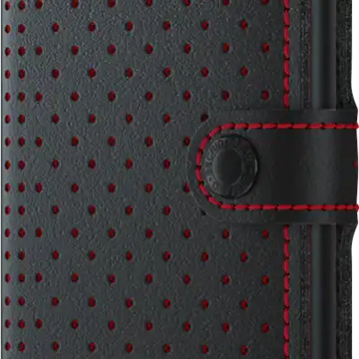 SECRID - Miniwallet Perforated Black/Red RFID WALLET