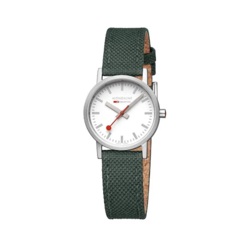 Mondaine WATCH 30 mm Classic Quartz White, Fabric strap