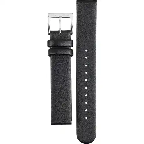Mondaine 16mm Black Leather Strap with Matte Clasp