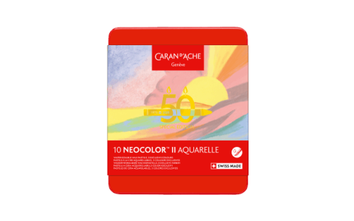 Caran d’Ache Box of 10 NEOCOLOR™ II Aquarelle Pastels 50 Years Pastel – Special Edition