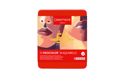 Caran d’Ache Box of 10 NEOCOLOR™ II Aquarelle Pastels 50 Years Portrait – Special Edition