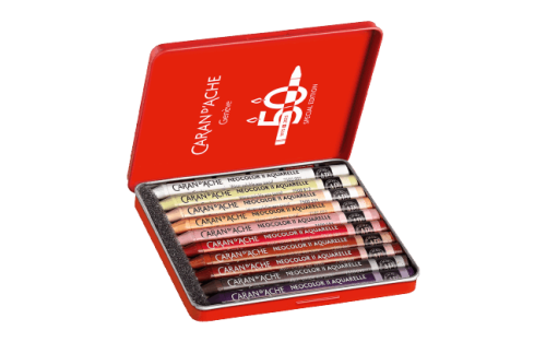 Caran d’Ache Box of 10 NEOCOLOR™ II Aquarelle Pastels 50 Years Portrait – Special Edition - Image 2