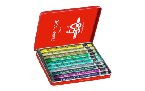 Caran d’Ache Box of 10 NEOCOLOR™ II Aquarelle Pastels 50 Years Lush – Special Edition - Image 2