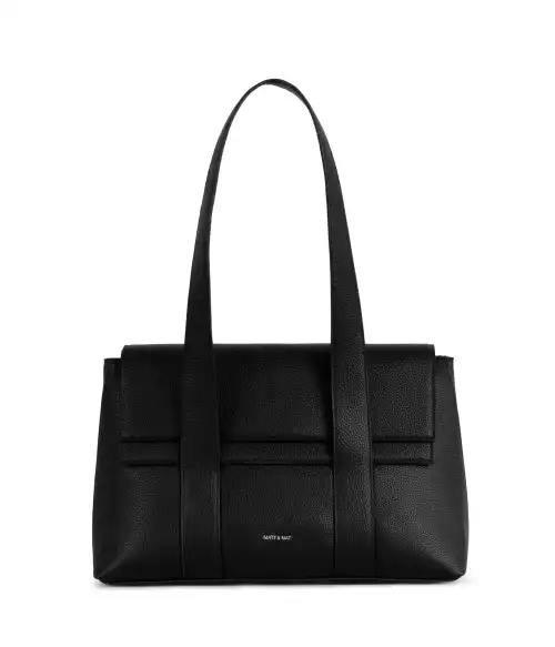MATT&NAT - MOLLY VEGAN TOTE BAG GRAIN - BLACK