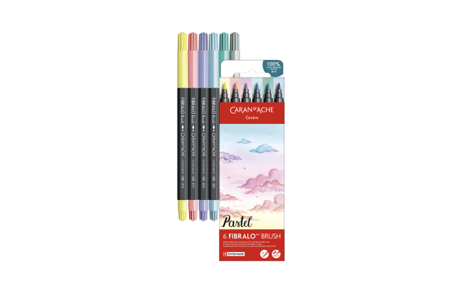 Set 6 Fibre-tipped Pens Fibralo; Brush Pastel - Image 2