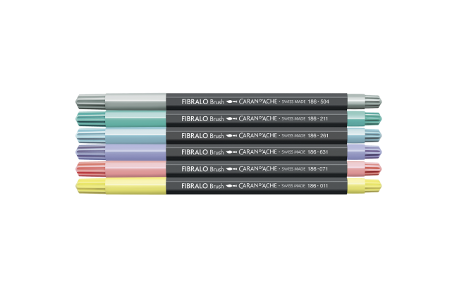 Set 6 Fibre-tipped Pens Fibralo; Brush Pastel - Image 3